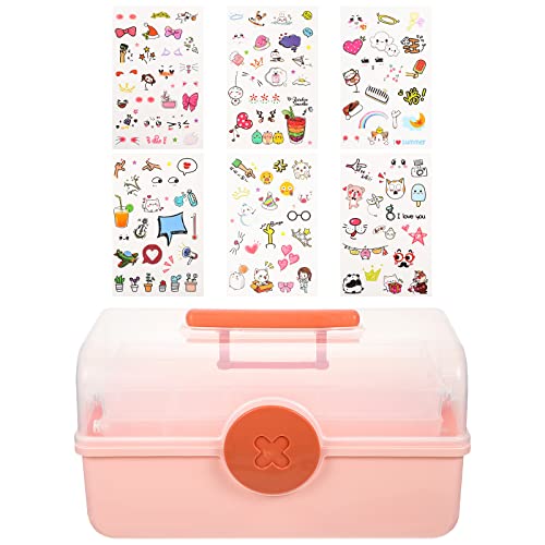 LUOZZY Plastic Storage Box Children Hair Accessories Organizer Container Box Multi-Tier Hairpin Hair Tie Storage Container Pink