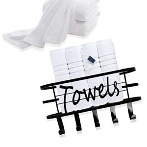 fxtnkyy towel hanger for bathroom,bathroom towel storage with 5 towel hooks,bath sheet organizer,bathroom decor sets accessories,towel rack wall mounted for robe,coat,towel storage