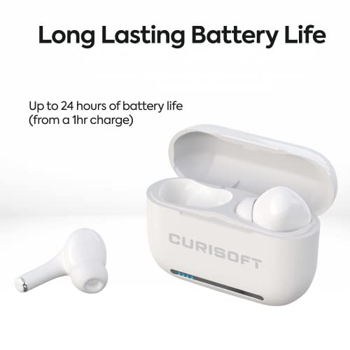 Curisoft True Wireless Earbuds - in-Ear Wireless Headphones, with Microphone, Touch Control