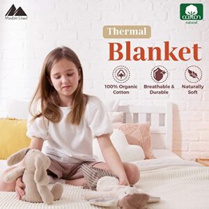 Mayfair Linen 100% Pure Cotton, Luxury King/Cal King Size Dark Grey Blanket - Herringbone Pattern, Soft &Cozy Premium Fall Throw Blanket for All Seasons, 350GSM &106x92 with Free Tote Bag