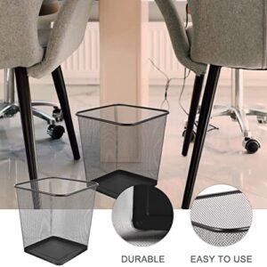 Metal Trash Bin Square Metal Wire Mesh Waste Basket Garbage Trash Can Mesh Waste Paper Bin Waste Basket for Kitchen Home Office Dorm Room Living Room Desk Bedroom L