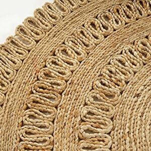 GRUHUM Round Jute Area Rug 3ft Natural Fiber Collection Handwoven Boho Charm Farmhouse Jute Area Rug Soft Braided Rug for Indoor Outdoor Kitchen Bedroom Living Hallways Enterways