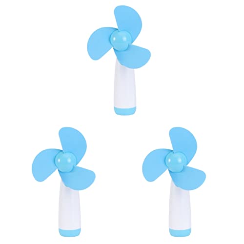 Veemoon 3pcs Ravel Blue High for Office Operated Home Portable with Blades Men Daily Mini Girls Personal Travelling Powered, Include Blades, Travel & Pocket Fan, Hand Desk Folding