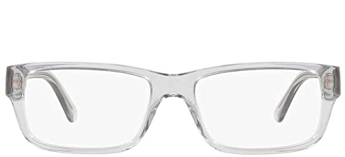 Prada Heritage PR 16MV U431O1 Grey Crystal Plastic Rectangle Eyeglasses 53mm