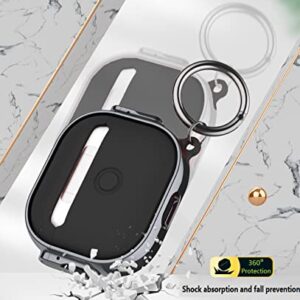 OTOPO Compatible with AirPods Pro 2/Pro Case Men Lock, Double Secure Lock Clip Shockproof Hard Shell Protective iPods Pro 2 Case Cover with Keychain for Apple AirPod Pro 2nd Generation Black