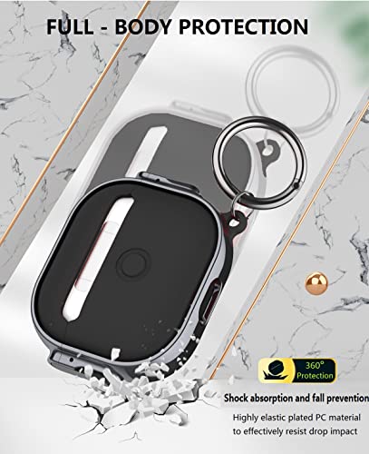 OTOPO Compatible with AirPods Pro 2/Pro Case Men Lock, Double Secure Lock Clip Shockproof Hard Shell Protective iPods Pro 2 Case Cover with Keychain for Apple AirPod Pro 2nd Generation Black