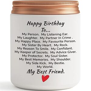 happy birthday gifts for best friend, candle gifts for women men dear friend friendship funny gift for bff coworker husband unique special