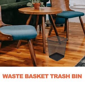 Yardwe Metal Trash Bin Square Metal Wire Mesh Waste Basket Garbage Trash Can Mesh Waste Paper Bin Waste Basket for Kitchen Home Office Dorm Room Living Room Desk Bedroom S