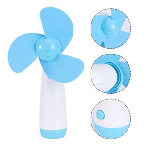 Homoyoyo Portable Fan 2pcs Adjustable Held Fans, Design- Quality & Foam Blue, Hand Use Lovely Summer Not Operated: Fan,portable Fan, Powered, Cooling Men and Stylish Fan Portable Indoor Fans Desk Fan