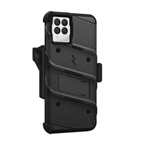 ZIZO Bolt Bundle for T-Mobile REVVL 6 Pro 5G Case with Screen Protector Kickstand Holster Lanyard - Black