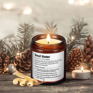 Soul Sister Gifts for Women, Soul Sister Candle, Best Friend Candles for Women, Funny Unique Birthday Gifts for Female Best Friends Coworkers Classmates Bestie, Lavender Scented Candle Home Decor