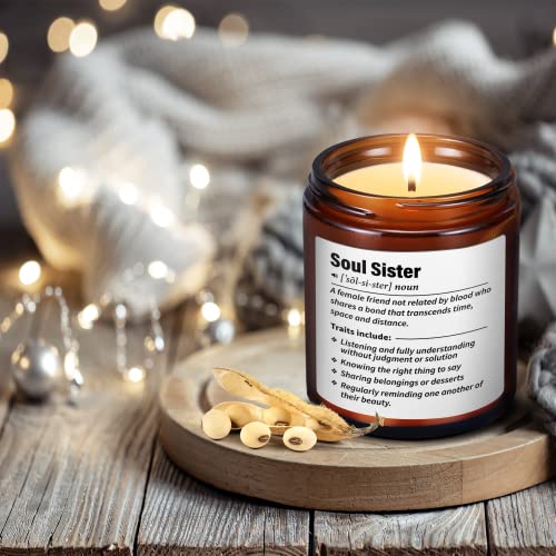 Soul Sister Gifts for Women, Soul Sister Candle, Best Friend Candles for Women, Funny Unique Birthday Gifts for Female Best Friends Coworkers Classmates Bestie, Lavender Scented Candle Home Decor