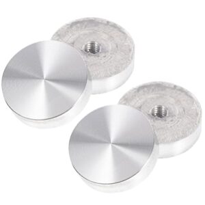 angoily 4pcs glass table adapter round aluminum disc, m8 thread thick aluminum circle disc glass adapter for glass table tea tables (5cm)