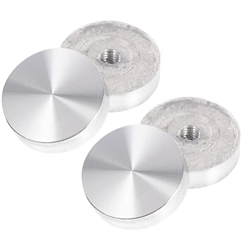 Angoily 4PCS Glass Table Adapter Round Aluminum Disc, M8 Thread Thick Aluminum Circle Disc Glass Adapter for Glass Table Tea Tables (5CM)