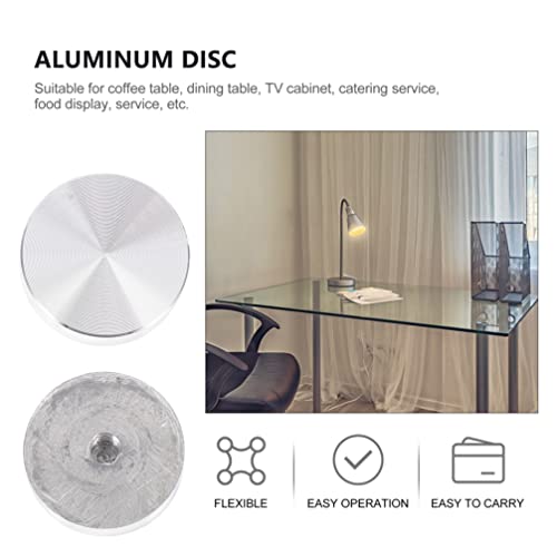 Angoily 4PCS Glass Table Adapter Round Aluminum Disc, M8 Thread Thick Aluminum Circle Disc Glass Adapter for Glass Table Tea Tables (5CM)