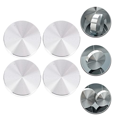 Angoily 4PCS Glass Table Adapter Round Aluminum Disc, M8 Thread Thick Aluminum Circle Disc Glass Adapter for Glass Table Tea Tables (5CM)