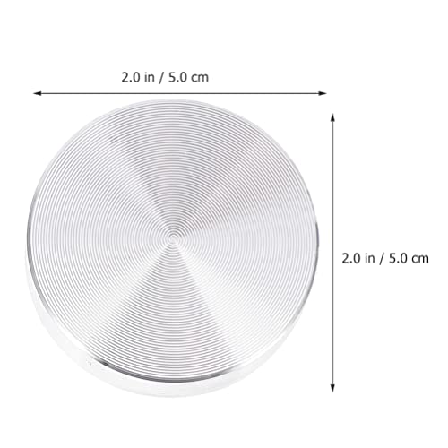 Angoily 4PCS Glass Table Adapter Round Aluminum Disc, M8 Thread Thick Aluminum Circle Disc Glass Adapter for Glass Table Tea Tables (5CM)