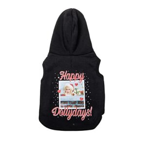 doggy parton black happy dollydays hoodie for pets, extra small
