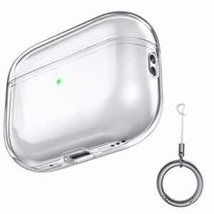 atamer compatible airpods pro 2 case, clear soft tpu protective cover, compatible with magsafe, with lanyard, airpods pro 2nd generation charging case 2022 (clear)