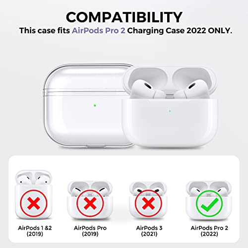 ATAMER Compatible Airpods Pro 2 Case, Clear Soft TPU Protective Cover, Compatible with MagSafe, with Lanyard, AirPods Pro 2nd Generation Charging Case 2022 (Clear)