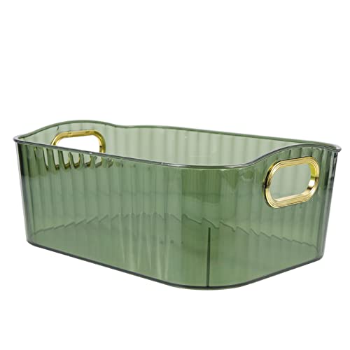 Operitacx 3pcsbox Sorting Tray Handle Built- Plastic Organizers Clear Home Bin with Container Storage Groceries in .x.x.in for Handheld Underwear Green Household Holder Snack Organizer Bin: