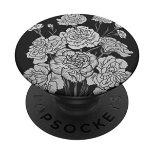 white carnation flower floral carnation clove popsockets swappable popgrip