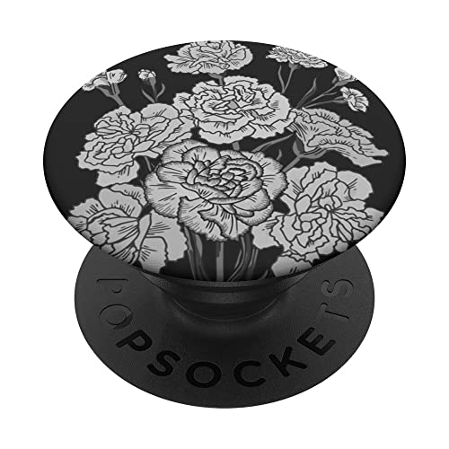 White Carnation Flower Floral Carnation Clove PopSockets Swappable PopGrip