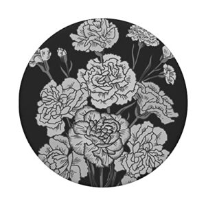 White Carnation Flower Floral Carnation Clove PopSockets Swappable PopGrip