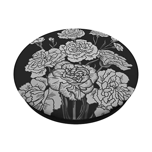 White Carnation Flower Floral Carnation Clove PopSockets Swappable PopGrip