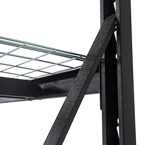 Cat 72 x 48 Inch Industrial Heavy Duty 4 Tier Adjustable Steel Wire Shelving Unit with Hammer Granite Finish and 8000 Pound Weight Limit, Black