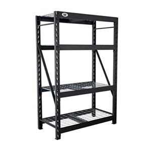 cat 72 x 48 inch industrial heavy duty 4 tier adjustable steel wire shelving unit with hammer granite finish and 8000 pound weight limit, black