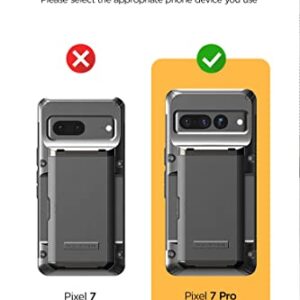 VRS DESIGN Damda Glide Pro Phone Case for Pixel 7 Pro, Sturdy Semi Auto Wallet [4 Cards] Case Compatible for Pixel 7 Pro Case (2022) (Groove Metal Black)
