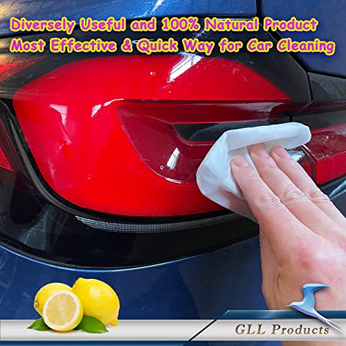 GLL Dash Wipes for Car Interior, 50-Pack Wet Cleaning Wipes for Car Interior Surfaces, Steering Wheel, Dashboard Console and Handle. Lemon Scented Pre-Moisturized Auto Cleaning Cloths