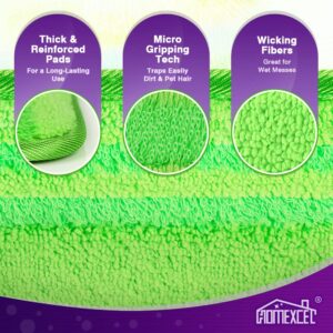 HOMEXCEL Microfiber Mop Pads Compatible with Swiffer Wet Jet,Reusable Machine Washable Swiffer WetJet Mop Pad Refills,Mop Head Replacements for Multi Surface Wet & Dry Cleaning,Pack of 2