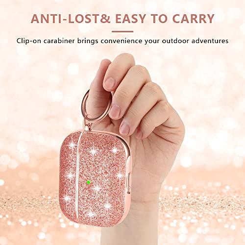 Maxjoy for Apple Airpods Pro 2nd Generation Case Cover 2022， Bling Sparkle Luxury Glossy Hard Shell Cover Scratch Drop Proof,Protective Case Glitter for Women Girl Airpod Pro 2 Case - Golden