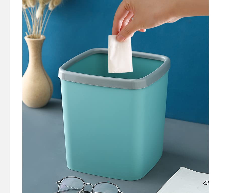 Multifunctional Mini Office Trash Can (Blue)