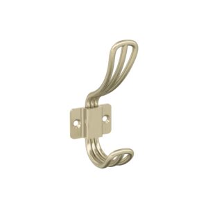 amerock h37006bbz | vinland double prong decorative wall hook | golden champagne hook for coats, hats, backpacks, bags | hooks for bathroom, bedroom, closet, entryway, laundry room, office