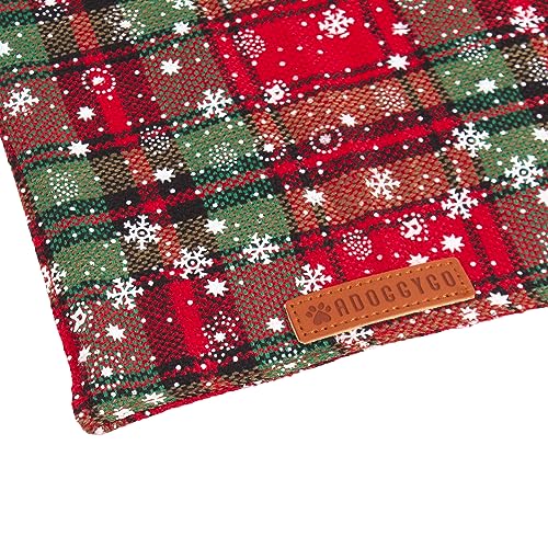 ADOGGYGO 2 Pack Dog Bandanas Christmas, Stylish Plaid Snowflake Dog Scarf, Premium Durable Fabric, Multiple Sizes Offered, Christmas Bandanas for Small Medium Dogs Pets (Small, Red)