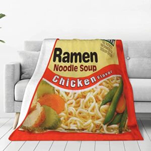 soft cozy ramen flannel instant noodle soup blanket couch sofa lightweight bed plush throw blanket 40"x50"