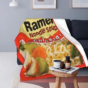 Soft Cozy Ramen Flannel Instant Noodle Soup Blanket Couch Sofa Lightweight Bed Plush Throw Blanket 40"X50"