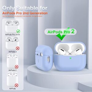 OULUOQI Compatible with AirPods Pro 2 Case 2023/2022, Soft Silicone Skin Cover Shock-Absorbing Protective Case Compatible with Apple AirPods Pro 2nd Generation Case [Front LED Visible]