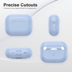 OULUOQI Compatible with AirPods Pro 2 Case 2023/2022, Soft Silicone Skin Cover Shock-Absorbing Protective Case Compatible with Apple AirPods Pro 2nd Generation Case [Front LED Visible]