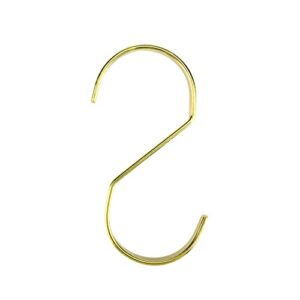 Meprotal 5pcs 4Inch S Hook, Flat S Hooks Heavy Duty Metal Hanging S Hooks for Kitchenware, Pots, Outdoor Plants, Clothes, Towels, Handbags (Gold)