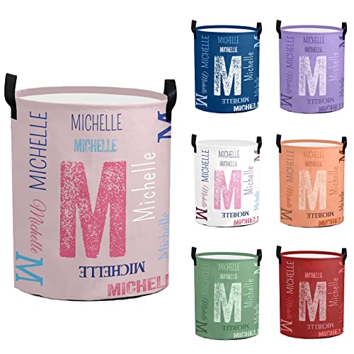 Personalized Laundry Basket Custom Word Art Names Laundry Hamper Collapsible Durable Toys Organizer Storage Bedroom Decor for Boys Girls Adults