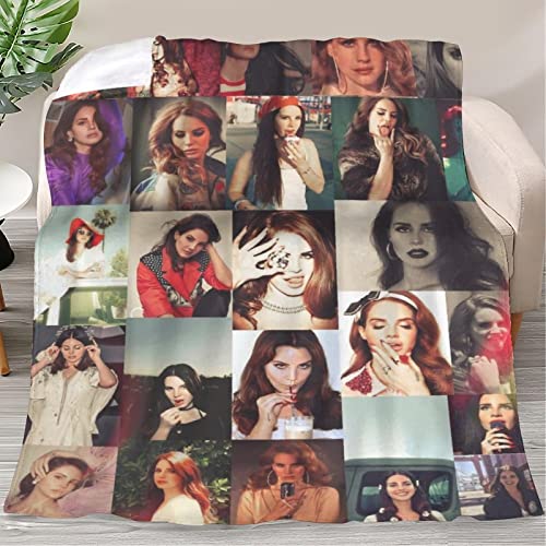 Rwillppycfei Best Lana Music Del Theme Rey Throw Blanket, Flannel Fleece Blankets and Throws for Better Sleep, Large Air Conditioned Blanket 40"x50"