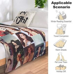 Rwillppycfei Best Lana Music Del Theme Rey Throw Blanket, Flannel Fleece Blankets and Throws for Better Sleep, Large Air Conditioned Blanket 40"x50"