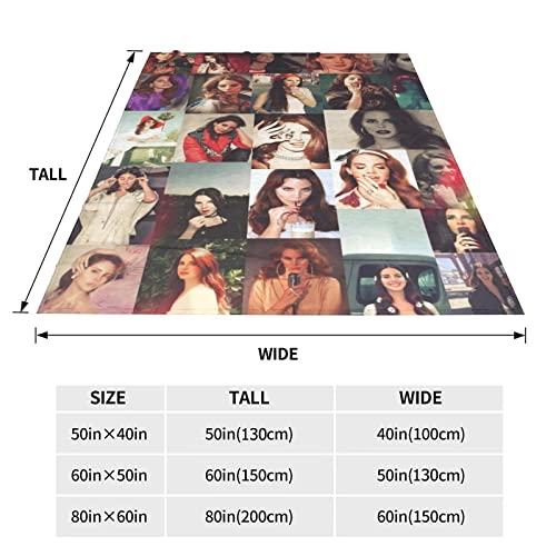 Rwillppycfei Best Lana Music Del Theme Rey Throw Blanket, Flannel Fleece Blankets and Throws for Better Sleep, Large Air Conditioned Blanket 40"x50"