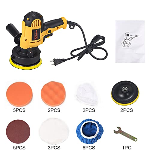 Car Buffer Polisher Kit,5'' Portable Polishing Machine Kit for Car Detailing,700W Car Polisher Buffer Sander Polishing Machine Kit with Detachable Polishing Pad for Buffing Car,Wood,Metal,Furniture