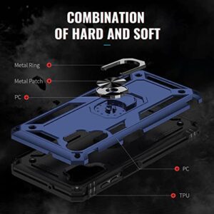 for Samsung Galaxy A13 4G Case with Screen Protector,Kickstand Heavy Duty Protection Dual Layer Shockproof Military Drop Proof Protective Cover Phone Case for Samsung A13 4G (Blue)
