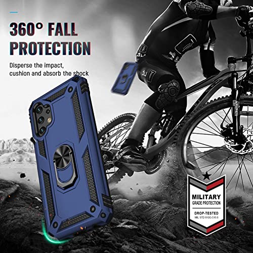 for Samsung Galaxy A13 4G Case with Screen Protector,Kickstand Heavy Duty Protection Dual Layer Shockproof Military Drop Proof Protective Cover Phone Case for Samsung A13 4G (Blue)